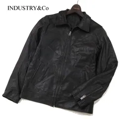 INDUSTRY&Co インダストリーアンドコー 秋冬 山羊革★ リアル ゴート レザー ライダース ジャケット Sz.M　メンズ 黒