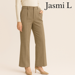 【送料無料】★新品未使用★ Jasmi ジャスミ シルク 絹50% パンツ サイズ L  グレー斑入り