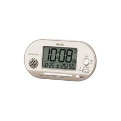 セイコークロック(Seiko Clock) 置き時計 薄ピンクゴールド 本体サイズ: 8.1×15.9×4.9cm 目覚まし時計 電波 デジタル 温度 湿度 表示 SQ795G 0