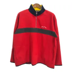 TOMMY HILFIGER トミーヒルフィガー ハーフジップ フリースジャケット レッド (メンズ XL) 中古 古着 S9416