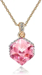 CHLOEOS ネックレス レディース ペンダント 元素採用 人気 可愛 女性 ノンアレルギー 誕生日記念日 へバレンタインのプレゼント( ピンク)