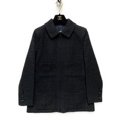 CHANEL シャネル 20S 品番 P64019V49031 ココマークボタン ツイード ステンカラージャケット ブラック サイズ38 正規品 / 40044