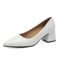☆ ホワイト ☆ 38(24cm) ☆ パンプス 就活 通勤 パンプス レディース フォーマル フォーマルシューズ 太ヒール ふとヒール チャンキーヒール ヒール 疲れにくい 痛くなりにくい 歩きやすい 走れる 脱げない 冠婚葬祭 オフィス 通勤 通学 女性