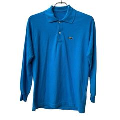 LACOSTE 長袖 ポロシャツ L～ ライトブルー ラコステ 鹿子 古着卸 アメリカ仕入 a708-5041