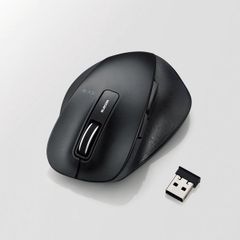 【HY】【中古】【美品】ELECOM エレコム 無線マウス ワイヤレスマウス EX-G 握りの極み 5ボタン Mサイズ BlueLED ブラック M-XGM10DBBK[定形外郵便、送料無料]HY002