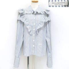 Daisy Lin フリル付きストライプシャツ 新品 - メルカリ