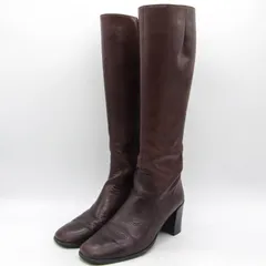 銀座カネマツ ブーツ スクエアトゥ ブランド シューズ 靴 レディース 24サイズ ブラウン Kanematsu 【中古】