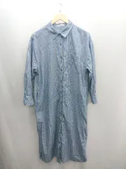 ◇ ⊂ chocol raffine robe ショコラ フィネ ローブ ストライプ 長袖 ロング ワンピース サイズF ブルー系 レディース E  【1502060012720】