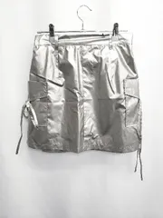 ◇ Θ ◎ ●未使用● 3.3 Field Trip タグ付き メタリック ミニ丈 台形 スカート サイズF シルバー レディース E  【1506110001306】