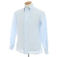 【中古】オリアン ORIAN トゥモローランド別注 リネン ボタンダウン カジュアルシャツ ライトブルー【サイズM】【メンズ】