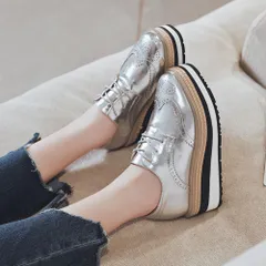 ☆ シルバー ☆ 34(22cm) ☆ 厚底スニーカー スニーカー 厚底 厚底スニーカー インヒールスニーカー 普段履き 厚底シューズ レースアップシューズ カジュアルシューズ シューズ レースアップ 靴 ローファー 厚底ソール ヒール8cm レディース