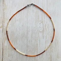 秋色ビーズネックレス／チョーカー