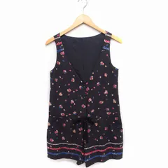 シンシアローリー CYNTHIA ROWLEY サロペット オールインワン 花柄 ひざ丈 リボン ウール混 2 チャコール /FT34のサムネイル