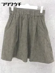 ◇ BEAUTY&YOUTH UNITED ARROWS ウエストゴム 総柄 膝丈 ギャザー スカート カーキ系 レディース 【中古】 【1002800079971】