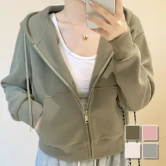 クロップドパーカー レディース 10代 20代 30代 韓国ファッション カジュアル 春 秋 冬 無地 シンプル 可愛い おしゃれ 羽織り フード