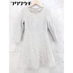 ◇ NATURAL BEAUTY BASIC バックジップ ラメ 長袖 膝丈 ワンピース サイズM グレー レディース 【中古】 【1103050007414】