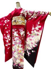 振袖　振袖のみの販売　絹　未仕立て　【250130-1】正絹　ふりそで　仮絵羽　教材用にも最適　在庫処分