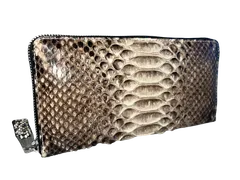 【GUODI】 長財布 ラウンドファスナー型 パイソン 本革 メンズ レディース JT-250205ナチュラル ヘビ革 へび革 蛇革 財布 サイフ さいふ ラウンドファスナー ユニセックス 男女兼用