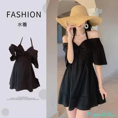 ワンピース水着 レディース 体型カバー 水着 ワンピース型 セパレート 肩出し 小胸バンドゥ 水着 黒 フリル 韓国風 代 大きいサイズ 可愛い ウェア 温泉 ママ
