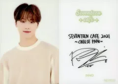【中古】コレクションカード(男性) SEVENTEEN/DINO(ディノ)/裏面印刷サイン入り/「SEVENTEEN CAFE 2021 ～CHEESE PARK～」事前予約特典カフェオリジナルカード