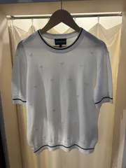 ARMANI EMPORIO ARMANI アルマーニ ニットTシャツ Tシャツ ホワイト サイズS A-1339