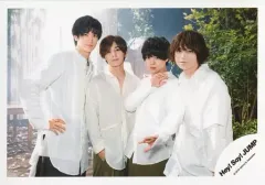 【中古】生写真(ジャニーズ) Hey! Say! JUMP/集合(4人)/横型・膝上・衣装白・中島右手腰・有岡右手上げ/アルバム「PARADE」MV＆ジャケ写オフショット/公式生写真