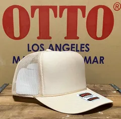OTTO  メッシュキャップ　ソリッドバイザー　タン（薄いベージュ）　HIGHクラウン深め　トラッカーキャップ