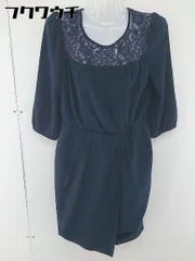 ◇ FLICKA フリッカ 七分袖 膝丈 ワンピース サイズ0 ネイビー系 レディース  【1106240012120】