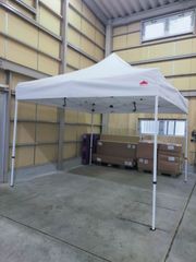 【新品】タープテント イベントテント RAKURAKU TENT【スチール】3mx3m (ホワイト 白) 組立簡単 ワンタッチテント 大型 業務用 簡易テント 運動会 スポーツ大会 イベント用 簡易テント
