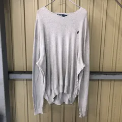 278 POLO Ralph Lauren セーター L~ グレー ポロラルフローレン ニット Vネックセーター 刺繍ロゴ 古着卸 アメリカ仕入