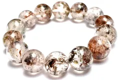 【１点物】ザンビア産◇グロッシュラーガーネット入り MIXエピドート＆トルマリンインクォーツ　16-16.5mm　ブレスレット パワーストーン 天然石 _MA6583