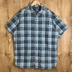 THE NORTH FACE B.D S/S SHIRTS ノースフェイス チェック柄 ボタンダウン 半袖シャツ サイズ メンズ XL 古着 s24080278