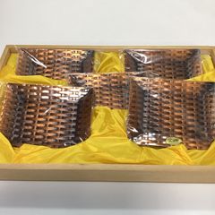 純銅製皿　網代　5枚共箱入りセット　皿揃　☆未使用品☆