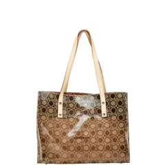 サルヴァトーレフェラガモ ガンチーニ トートバッグ ハンドバッグ ブラウン ビニール レザー レディース Salvatore Ferragamo【1-0217377】