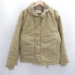 ■ ⊇ NAVY DEPARTMENT 裏地ボア ミリタリースタイル 長袖 デッキジャケット サイズ42 カーキ系 メンズ E  【1412260017916】