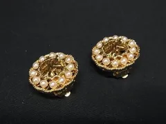 ■美品■ NINA RICCI ニナリッチ パール クリップ式 イヤリング アクセサリー レディース ゴールド系 DF7463