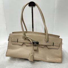 FOXEY フォクシー エナメル バニティバッグ ボックスバッグ ベージュ 