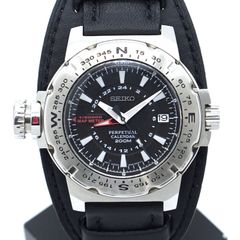 貴重 デッドストック セイコー SEIKO パーペチュアルカレンダー SLT109P2 8F56-00L0 レザーベルト 稼働品 25-M-840