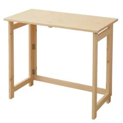 【在庫セール】[山善] 折りたたみ デスク 幅80×奥行40×高さ70cm 木製 コンパクト 完成品 ナチュラル TPD-8040H(NA) 在宅勤務