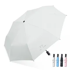 【特価商品】晴雨兼用 完全遮光 日焼け防止 男女兼用 コンパクト サイズ大きめしっかり 耐強風設計 長持ち 遮光率100％ 収納ポーチ付き ワンタッチ自動開閉 UVカット 8本骨 超軽量 285g-320g [Tiernyueth]折り畳み日傘