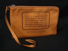 ■美品■ COACH コーチ F25849 レザー マルチポーチ マルチケース ミニバッグ 小物入れ レディース メンズ オレンジ系 DK6049