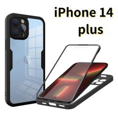 【SHOPS W】iPhone14 plus スマホケース 黒 クリア シンプル 軽量 耐衝撃 透明 おしゃれ シンプル E031