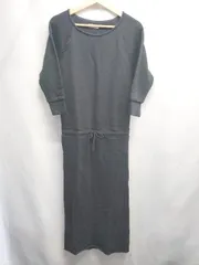 ◇ ⊆ ビューティアンドユース コットン100％ 長袖 ロング丈 ワンピース サイズ表記なし ブラック系 レディース E  【1507160000769】