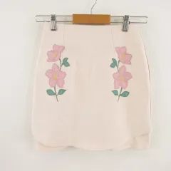 ダズリン dazzlin ミニスカート 花柄 台形 ピンク S *T132