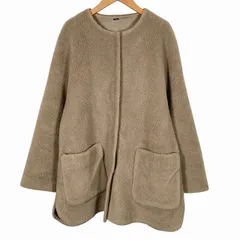 ミラオーウェン Mila Owen ノーカラー ボアコート 長袖 羊毛 グレー系 0 S相当