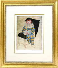 ポール・セザンヌ、【道化師】、大判・希少な画集画・マット紙、新品