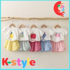 K-style ベビー服 セットアップ 上下セット 90 4点セット イエロー ピンク レッド グリーン