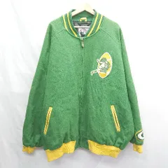 ◇ ⊇ Mitchell&Ness ミッチェル&ネス ロゴ刺繍 長袖 ブルゾン サイズ表記なし グリーン系 メンズ E  【1502200013587】