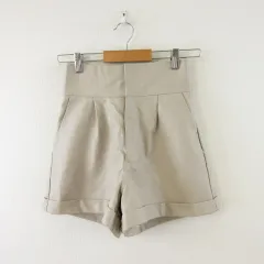 グレイル GRL フェイクレザーショートパンツ ベージュ M *A325