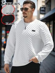 格子柄ワッフル 長袖シャツ 白 117 無地 シンプル シャツ ストリート ダンス HIPHOP B系 ヤクザ ヤンキー オラオラ系 悪羅悪羅 ホスト 服 メンズ ファッション